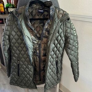 Reebok Women's Quilted Puffer Jacket - Olive Green